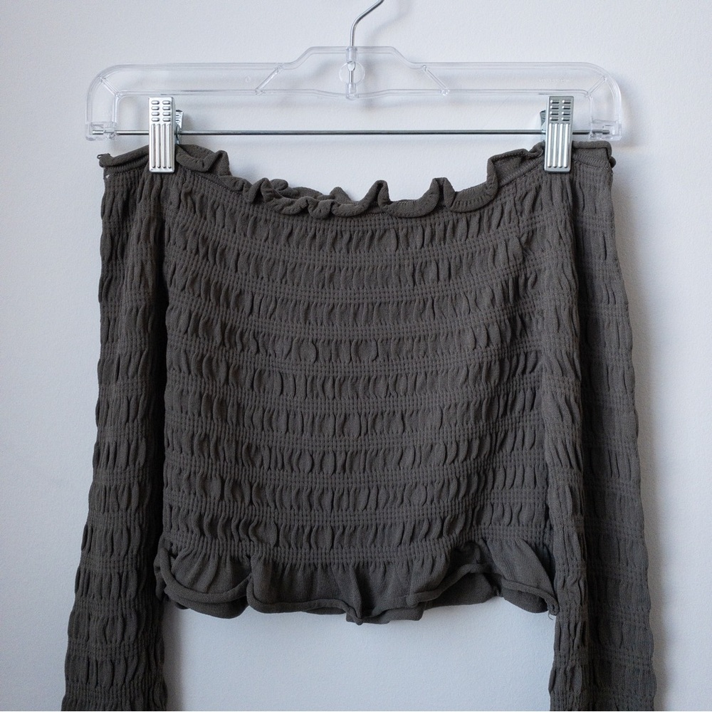 ZARA Off The Shoulder Smock Ruffled Top - Picture 5 of 8